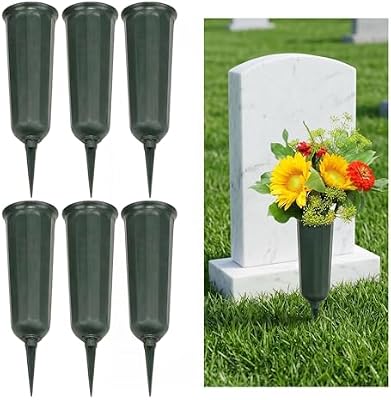 Evelots Cemetery Flower Vases with Sturdy Spikes Outdoor Grave Decor 6-Pack - image 2 of 4