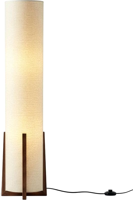 Brightech Parker Paper Lantern Floor lamp, 48 Inch Tall Lamp with Wood Frame, Asian Design for Bedroom, Decorative Tower Shade Lamp for Living Rooms & Offices, Great Living Room Décor - Floor Lamps, product photo on a white background