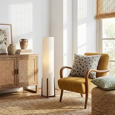 Brightech Parker Paper Lantern Floor lamp, 48 Inch Tall Lamp with Wood Frame, Asian Design for Bedroom, Decorative Tower Shade Lamp for Living Rooms & Offices, Great Living Room Décor - image 4 of 4