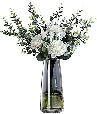 FANTESTICRYAN Modern Glass Vase, 8.7''H Decor Flower Vases, Crystal Grey - image 2 of 4