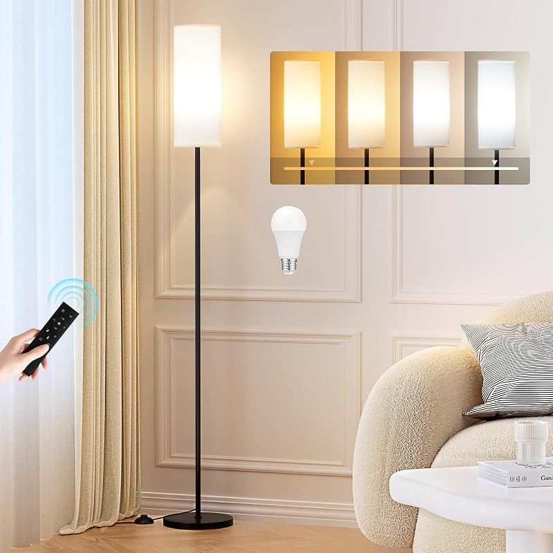 Ambimall 64" Modern Floor Lamp with Remote Control, 9W Bulb Included - Floor Lamps, product photo on a white background