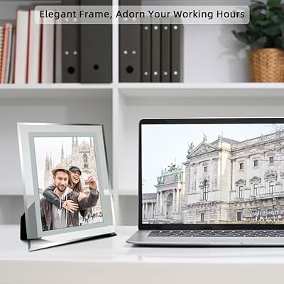 Vienrose 5x7 Picture Frame Set of 2, Clear Glass Photo Frames with Silver Edge, Horizontal or Vertical Display for Tabletop, Desk, Home, Office Decoration Fits 5x7 Photos Easy Photo Swap Gift Ready - image 4 of 4