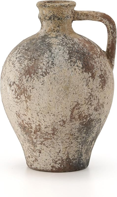 LUKA Ceramic Rustic Farmhouse Vase - Vases & Objects, product photo on a white background