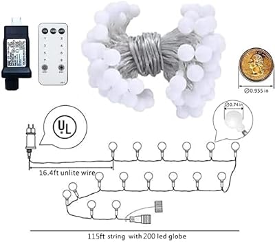 115ft Plug in Globe String Lights with Remote for Indoor Warm White - image 3 of 4