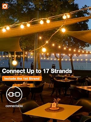 addlon 100FT Outdoor String Lights 54 G40 LED Bulbs Dimmable Waterproof - image 4 of 4