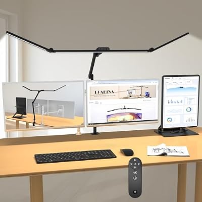 3000 Lumen Ultra Bright Architect Desk Lamp with Clamp, 36W Tall Overhead Led Desk Light for Home Office, 47Inch Long Dimmable Computer Monitor Light Bar with Remote for Table Desktop Drafting - image 2 of 4