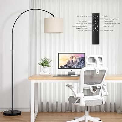 Ambimall 70" Dimmable Arc Floor Lamp with Remote, Color Temp Adjustable - image 4 of 4