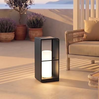 Modern Floor Lamp with Remote, Dusk to Dawn Outdoor Solar Lanterns - image 2 of 4