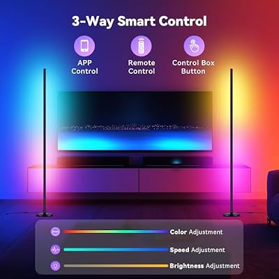 RGB LED Corner Floor Lamp, Music Sync, App Remote, Ambient Lighting - image 3 of 4