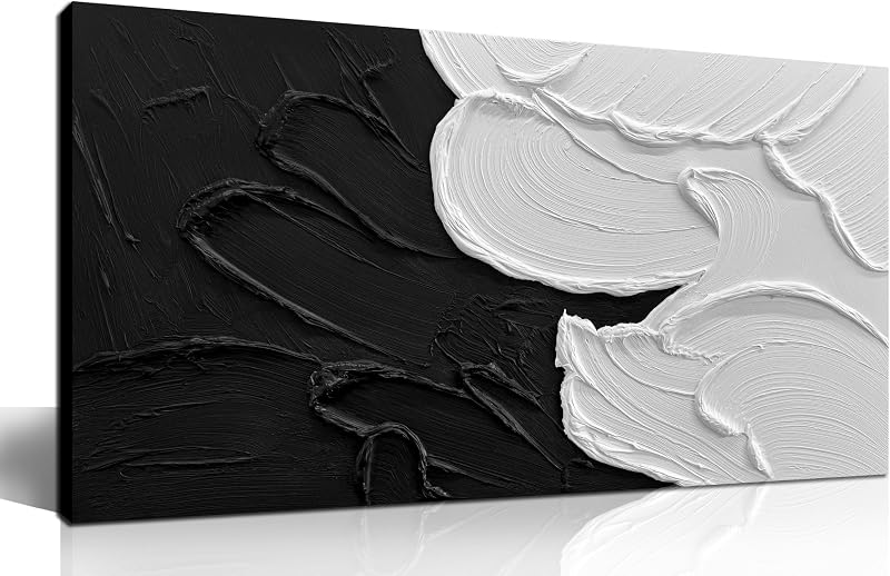 MXUNYZ Black and White Abstract Canvas Wall Art for Bedroom 40x20 Inch - Wall Art, product photo on a white background
